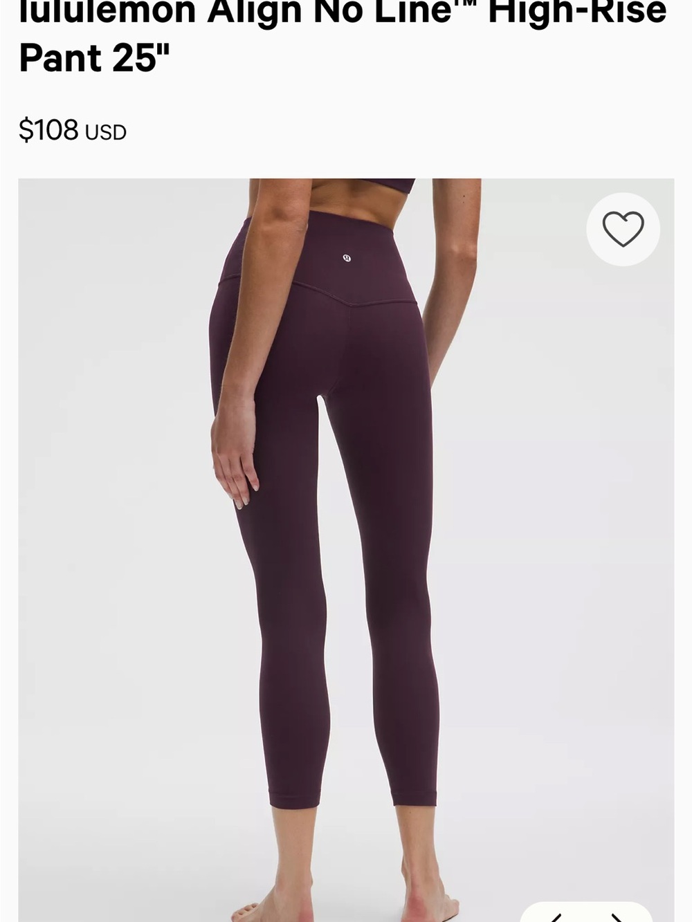Lululemon High-Rise Align No Line Leggings - Deep Plum